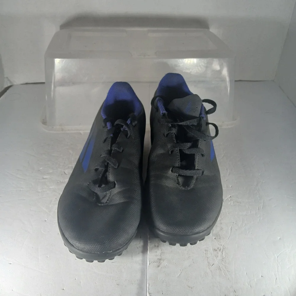 Adidas X Speedflow.4 TF Soccer Cleats 5.5Y Black Blue FY3326 Turf Shoes Boots